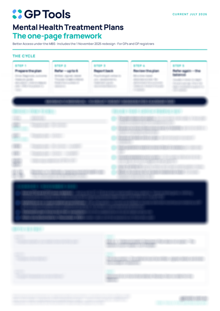 Mental Health Treatment Plan framework one-page PDF preview